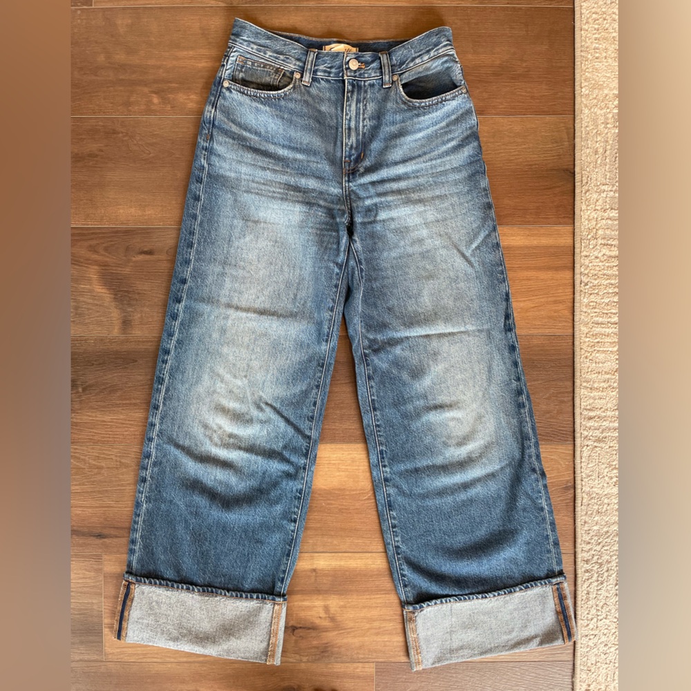 Madewell Blue Flare Wide Leg Jeans